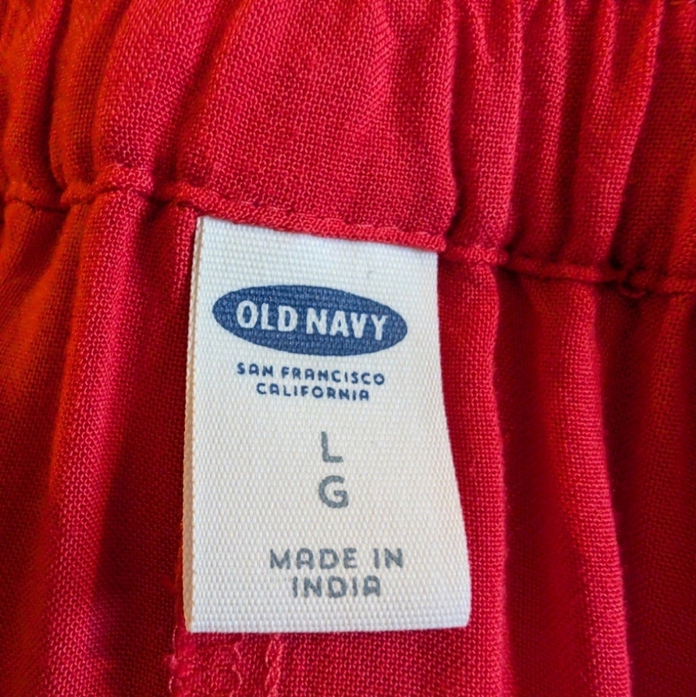 Old Navy Tropical Maxi Spitfire Midi Skirt, L, Orangish Red, 100% Rayon, EUC - Picture 5 of 7
